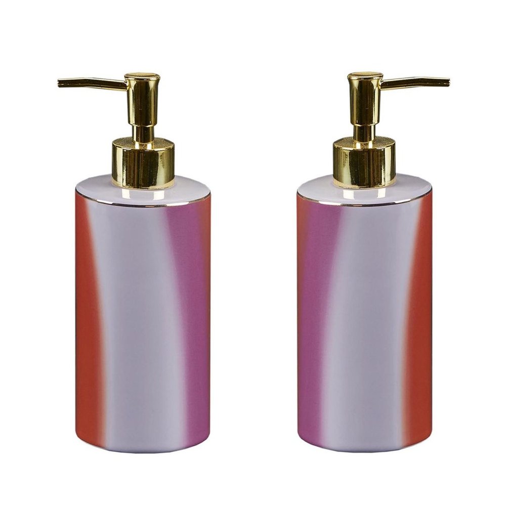 2 CERAMIC Wild Sage™ Tiger Wash Stripe Bathroom LOTION / Soap DISPENSERs